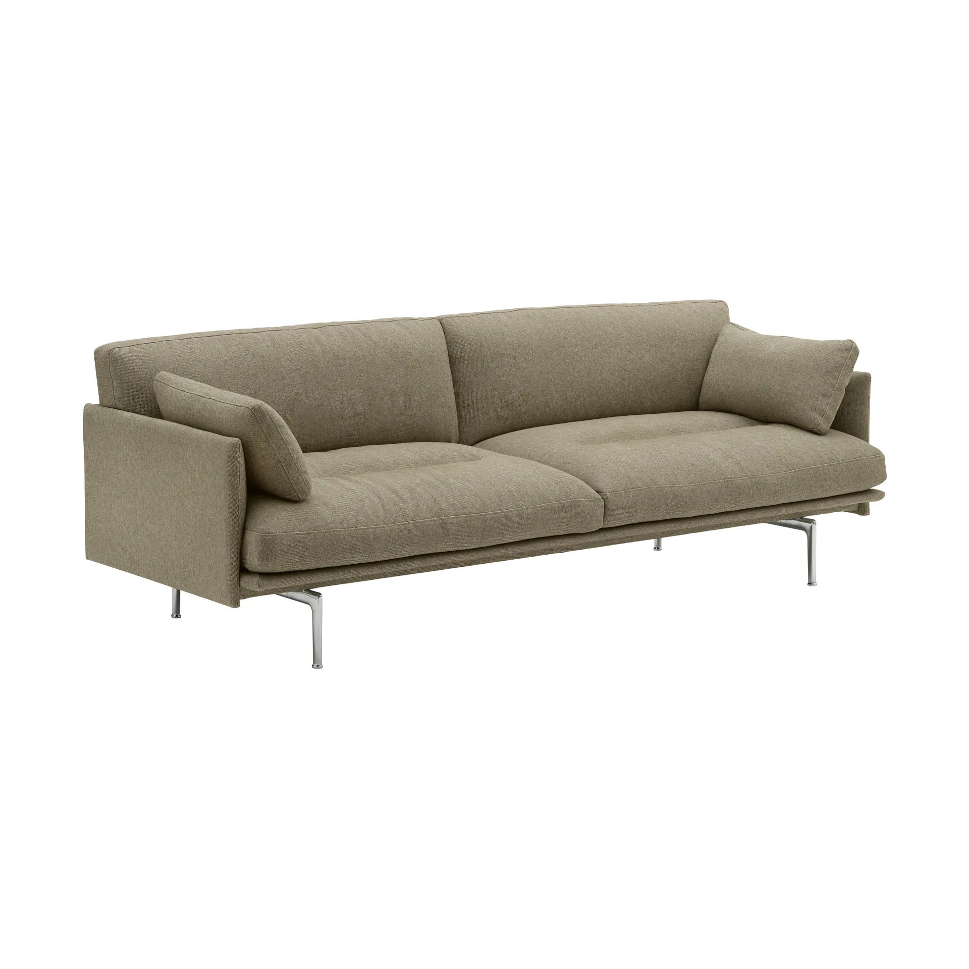 Outline Soft soffa, Clay 15-aluminiumben, 3-sits Muuto