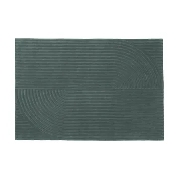 Relevo Rug Quattro ullmatta - Dark green, 170x240 cm - Muuto