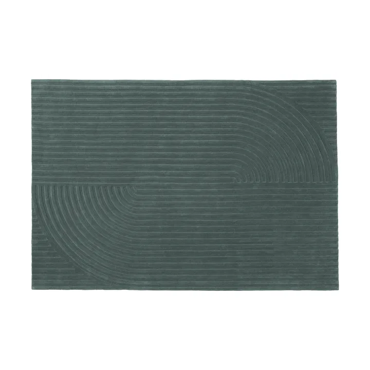 Relevo Rug Quattro ullmatta - Dark green, 170x240 cm - Muuto