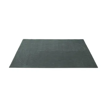 Relevo Rug Quattro ullmatta - Dark green, 200x300 cm - Muuto