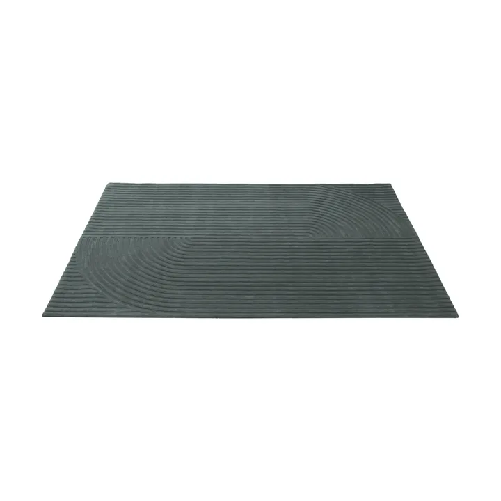 Relevo Rug Quattro ullmatta - Dark green, 200x300 cm - Muuto