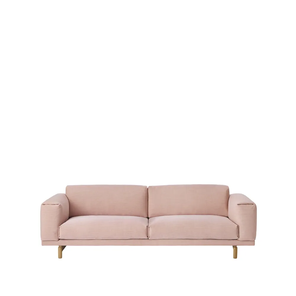 Muuto Rest soffa 3-sits tyg steelcut trio 515 rose, ekben