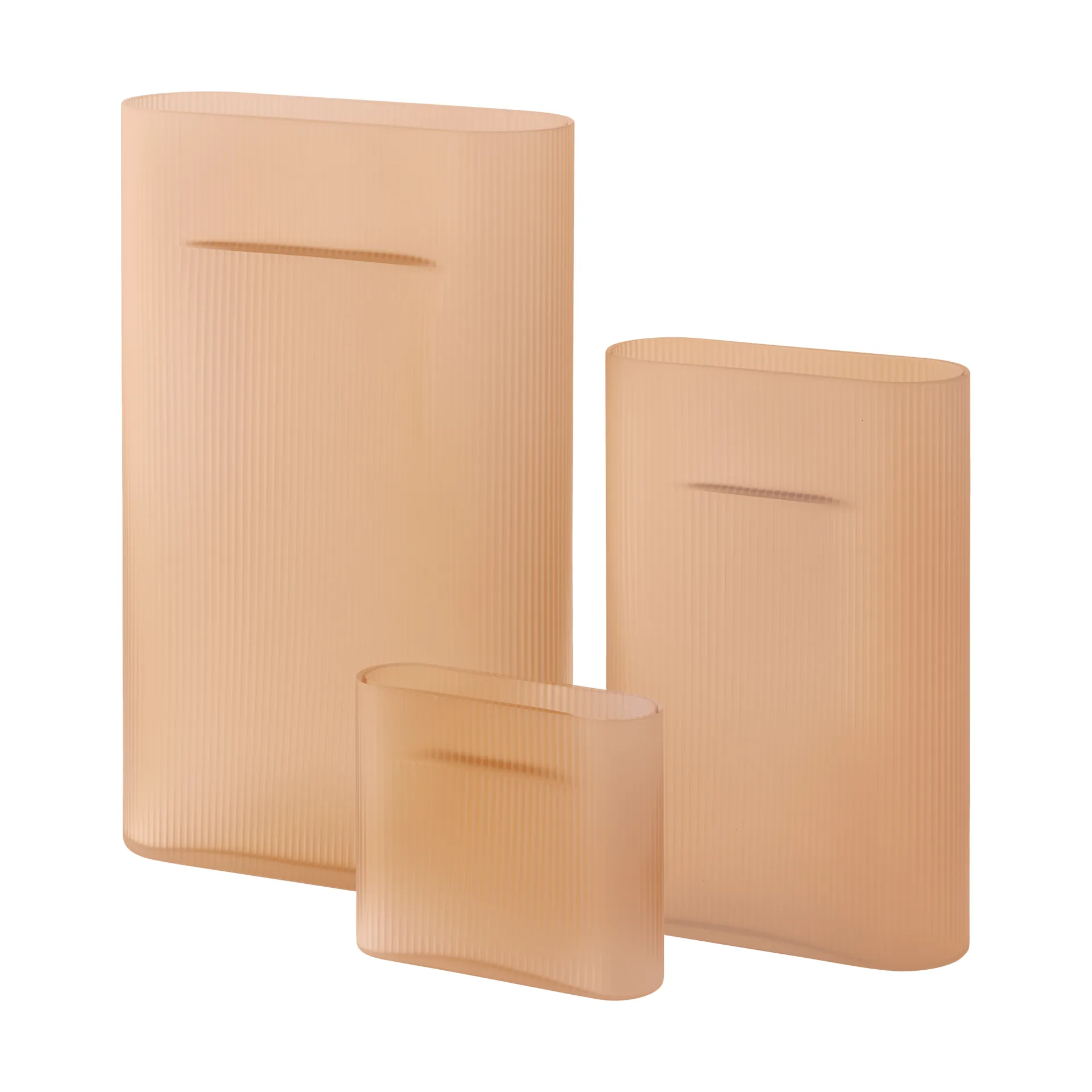 Ridge vas frostat glas 48,5 cm, Light orange Muuto