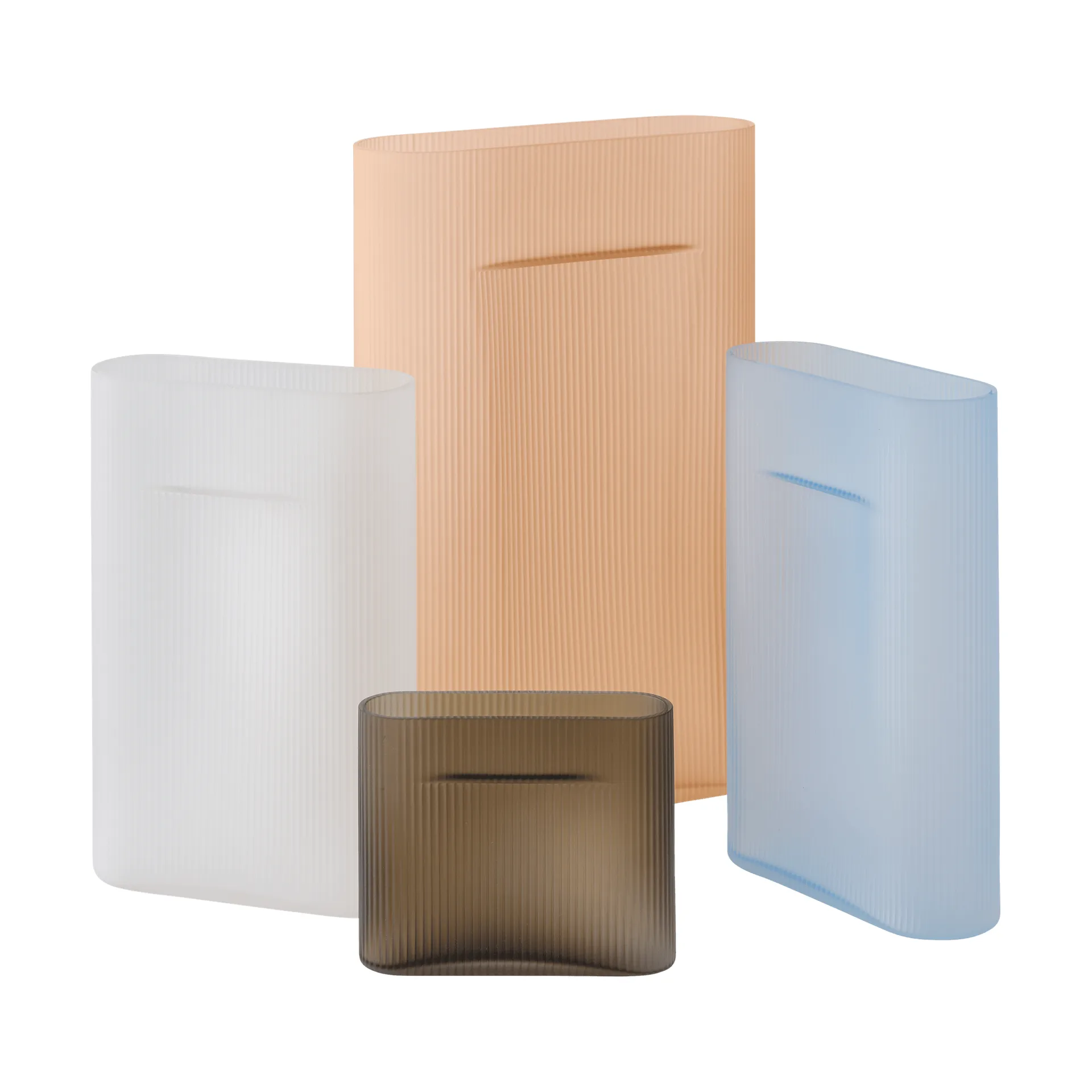 Ridge vas frostat glas 48,5 cm, Light orange Muuto