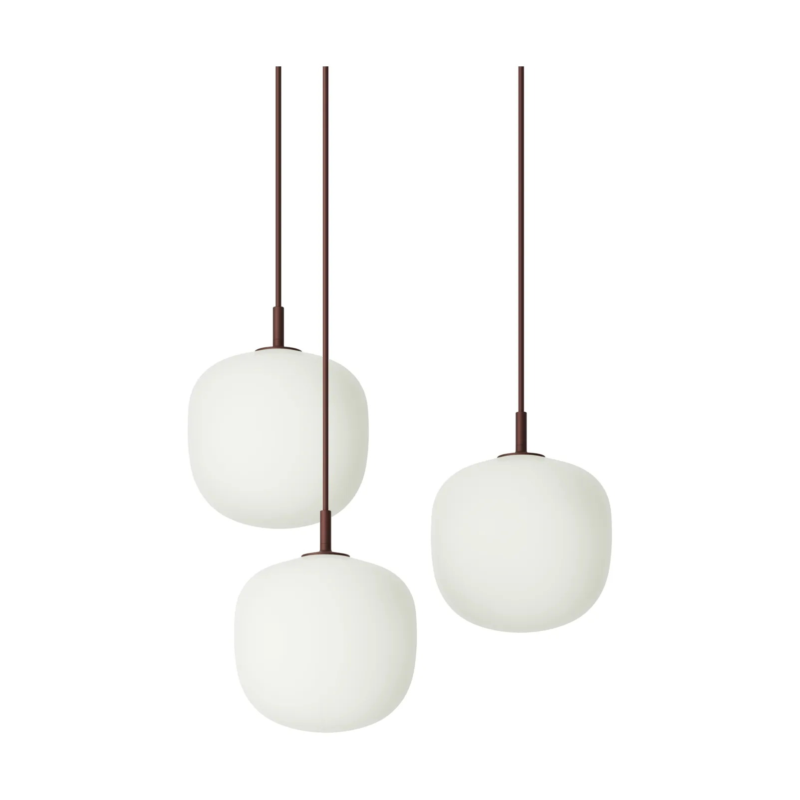 Rime Pendant Cluster 3 pendel, Deep red, Ø18 cm Muuto