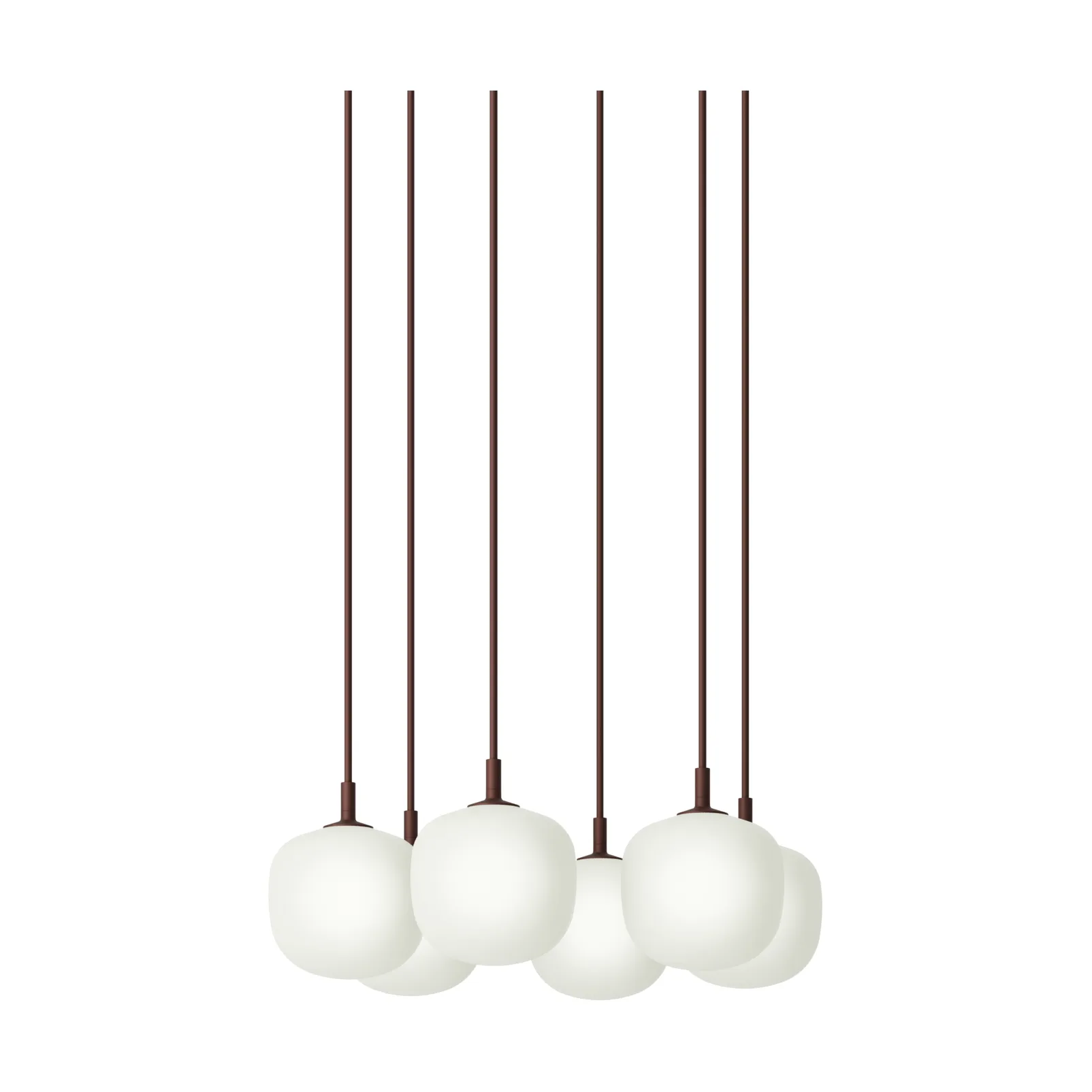 Rime Pendant Cluster 6 pendel, Deep red, Ø12 cm Muuto