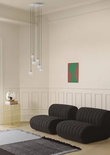 Rime Pendant Cluster 6 pendel - Deep red, Ø25 cm - Muuto