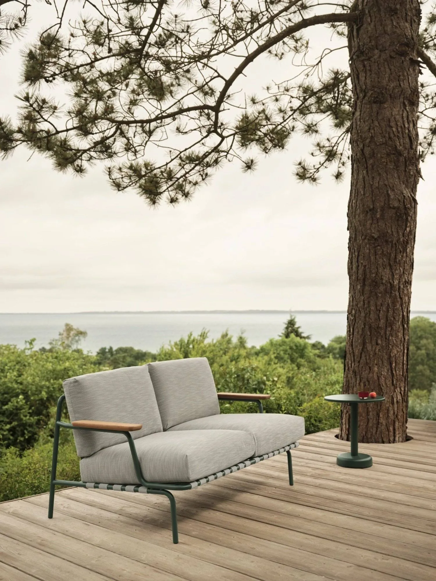 Settle 2-sits soffa, Ribbed Weave 2 Dark green Muuto