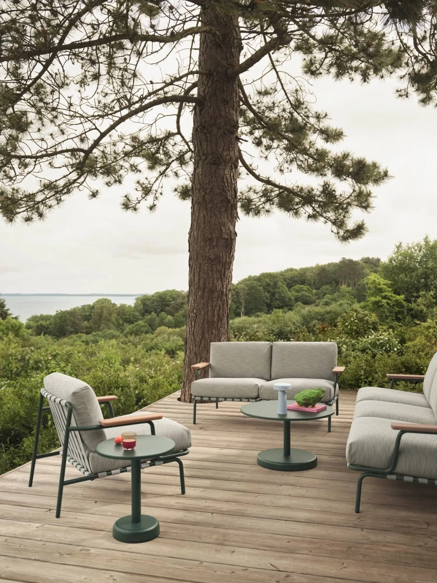 Settle 2-sits soffa, Ribbed Weave 2 Dark green Muuto
