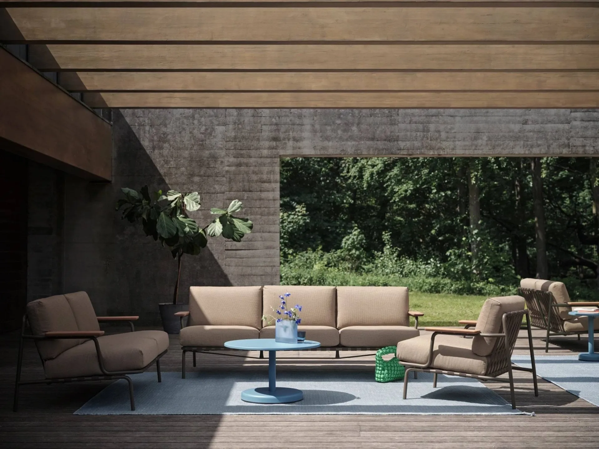 Settle 2-sits soffa, Ribbed Weave 5 Taupe Muuto