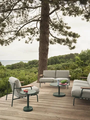 Settle Lounge Chair loungefåtölj - Ribbed Weave 2 Dark green - Muuto