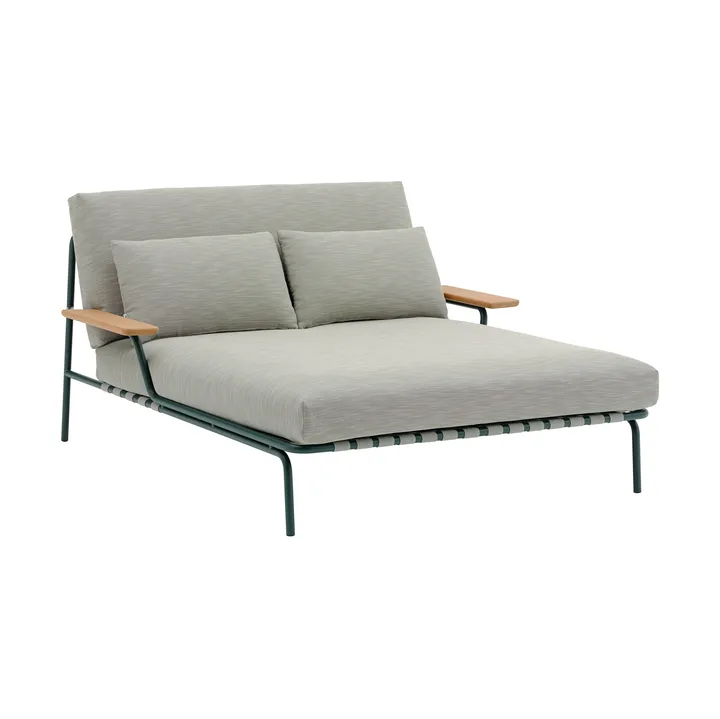 Settle loungesäng - Ribbed Weave 2-dark green, med armstöd - Muuto