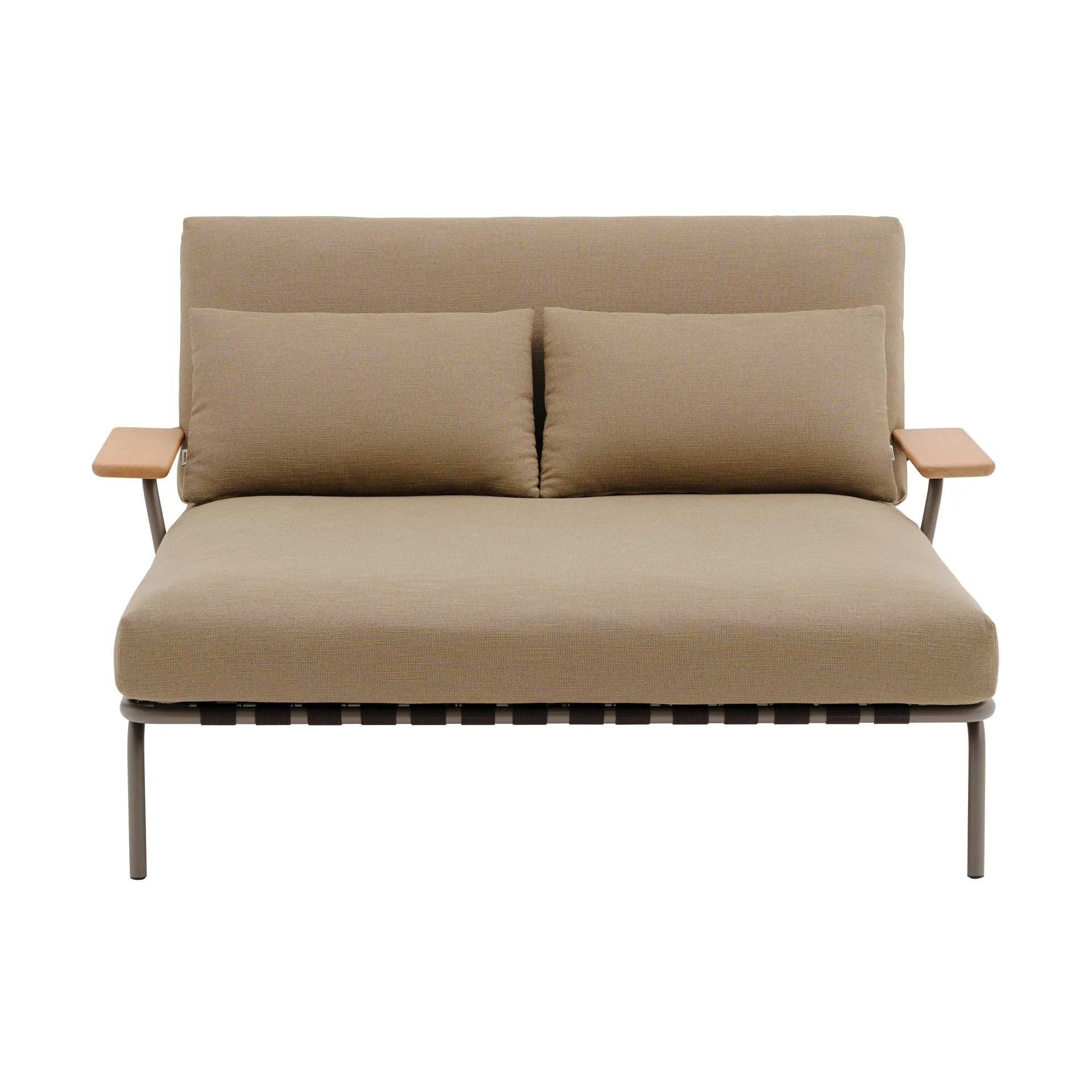 Settle loungesäng, Ribbed Weave 5-taupe, med armstöd Muuto
