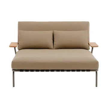 Settle loungesäng - Ribbed Weave 5-taupe, med armstöd - Muuto