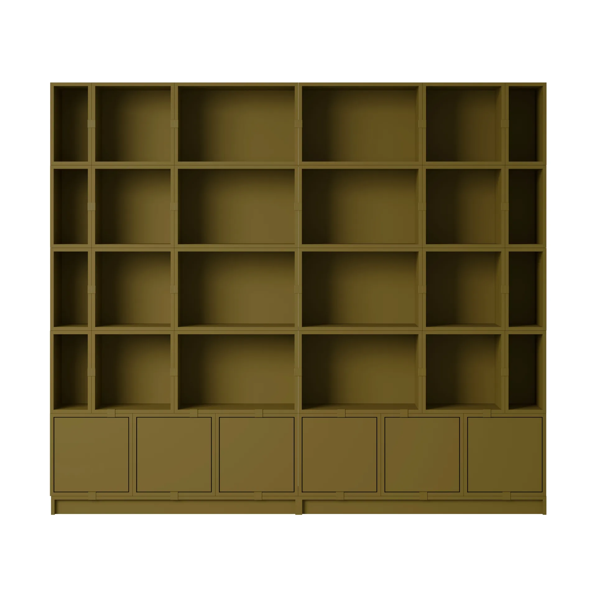 Stacked förvaringssystem Bookcase Configuration 1, Brown Green Muuto