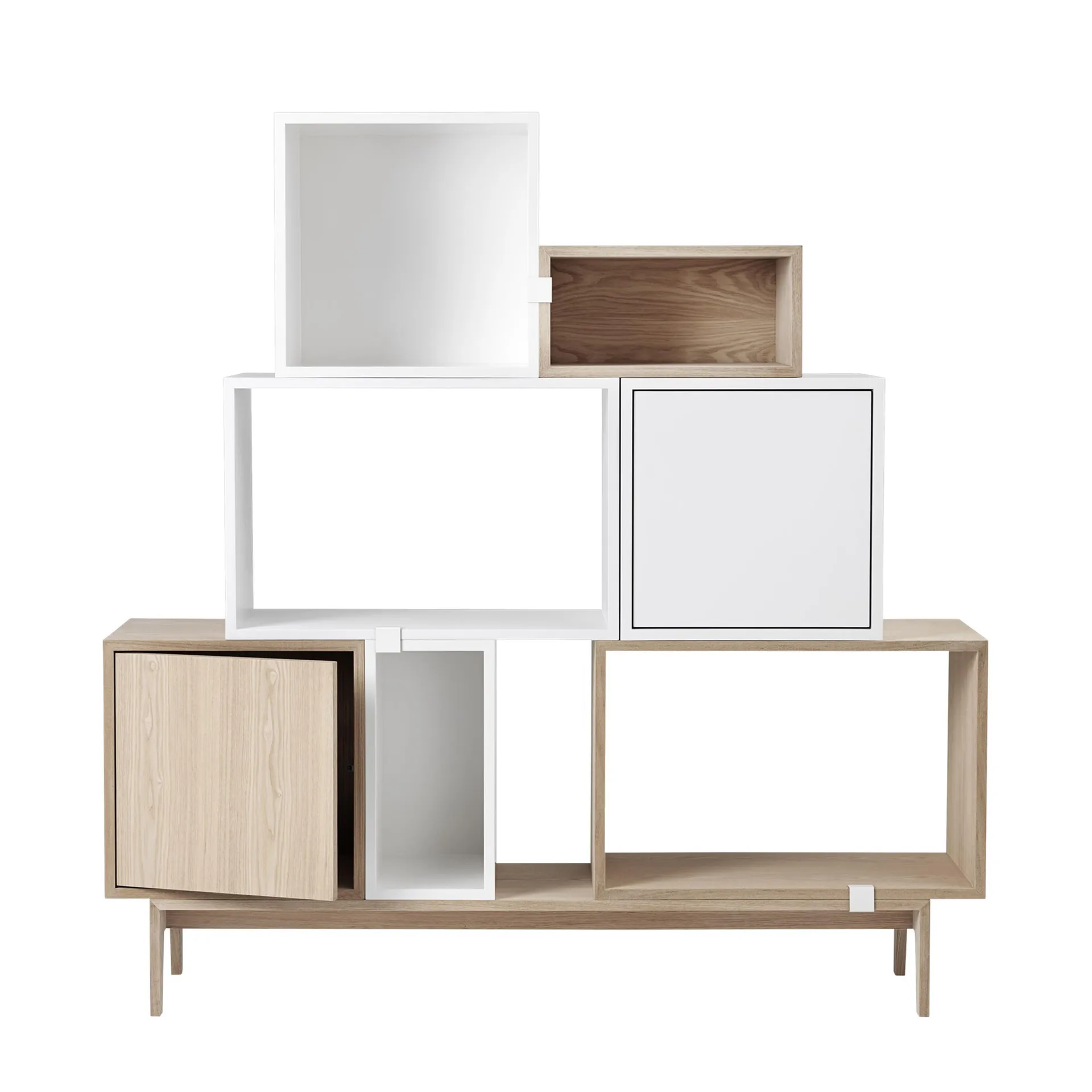 Stacked förvaringssystem med dörr medium, Oak Muuto