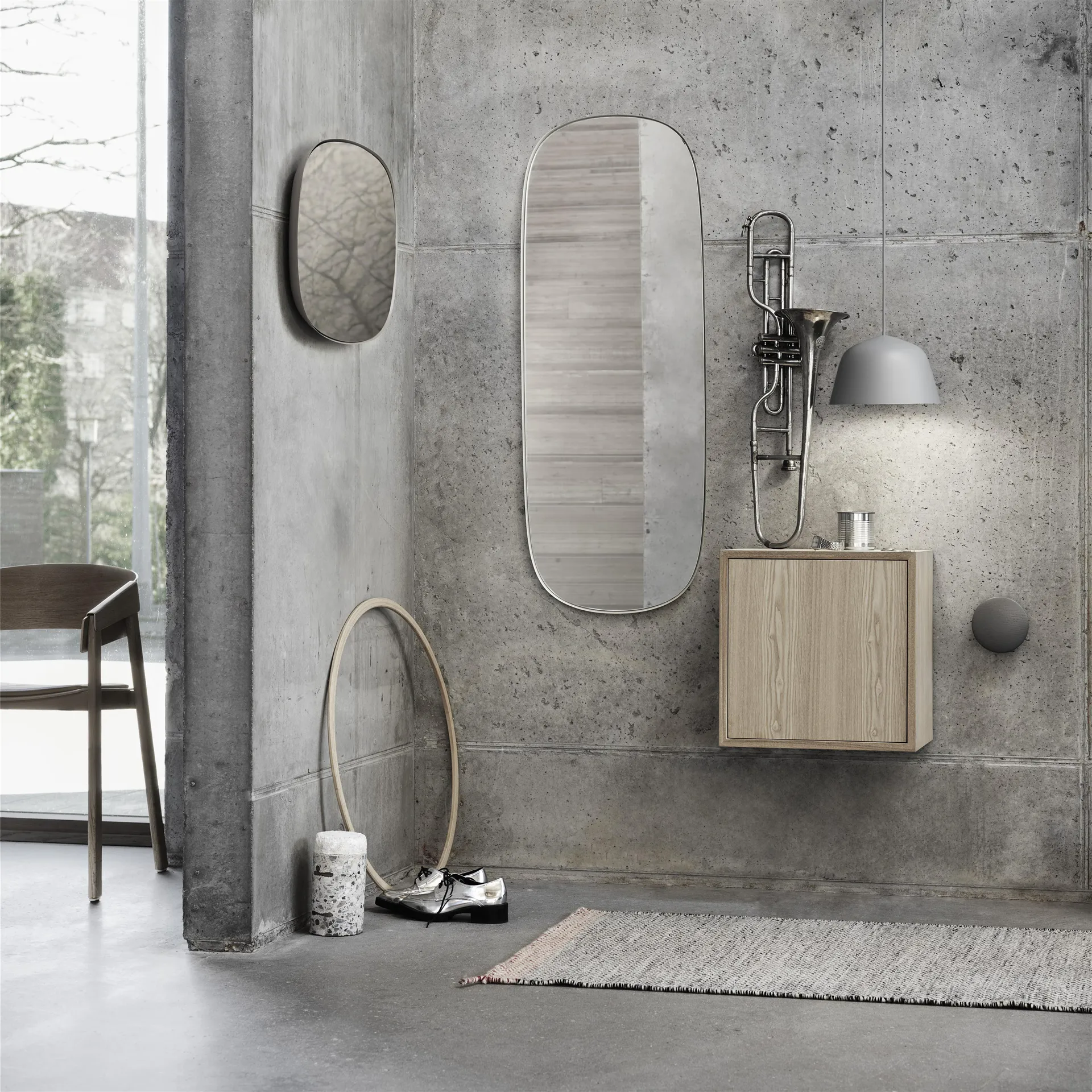 Stacked förvaringssystem med dörr medium, Oak Muuto