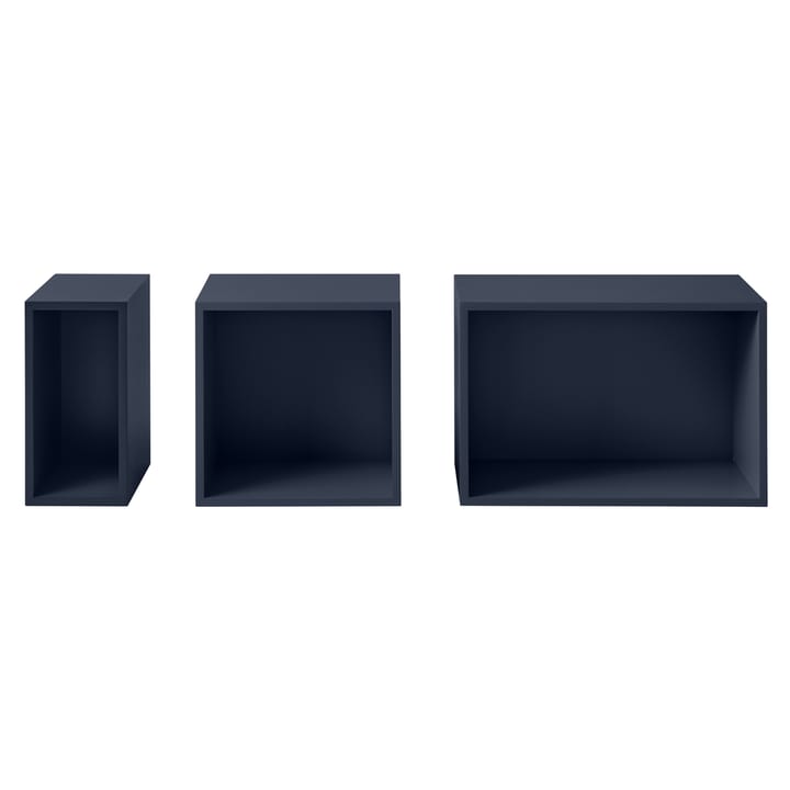 Stacked förvaringssystem med ryggskiva large - Midnight blue - Muuto