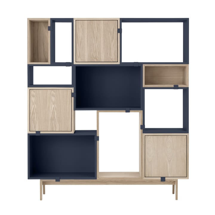Stacked förvaringssystem med ryggskiva large - Midnight blue - Muuto