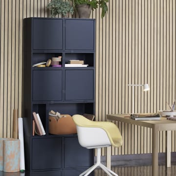 Stacked förvaringssystem med ryggskiva large - Midnight blue - Muuto
