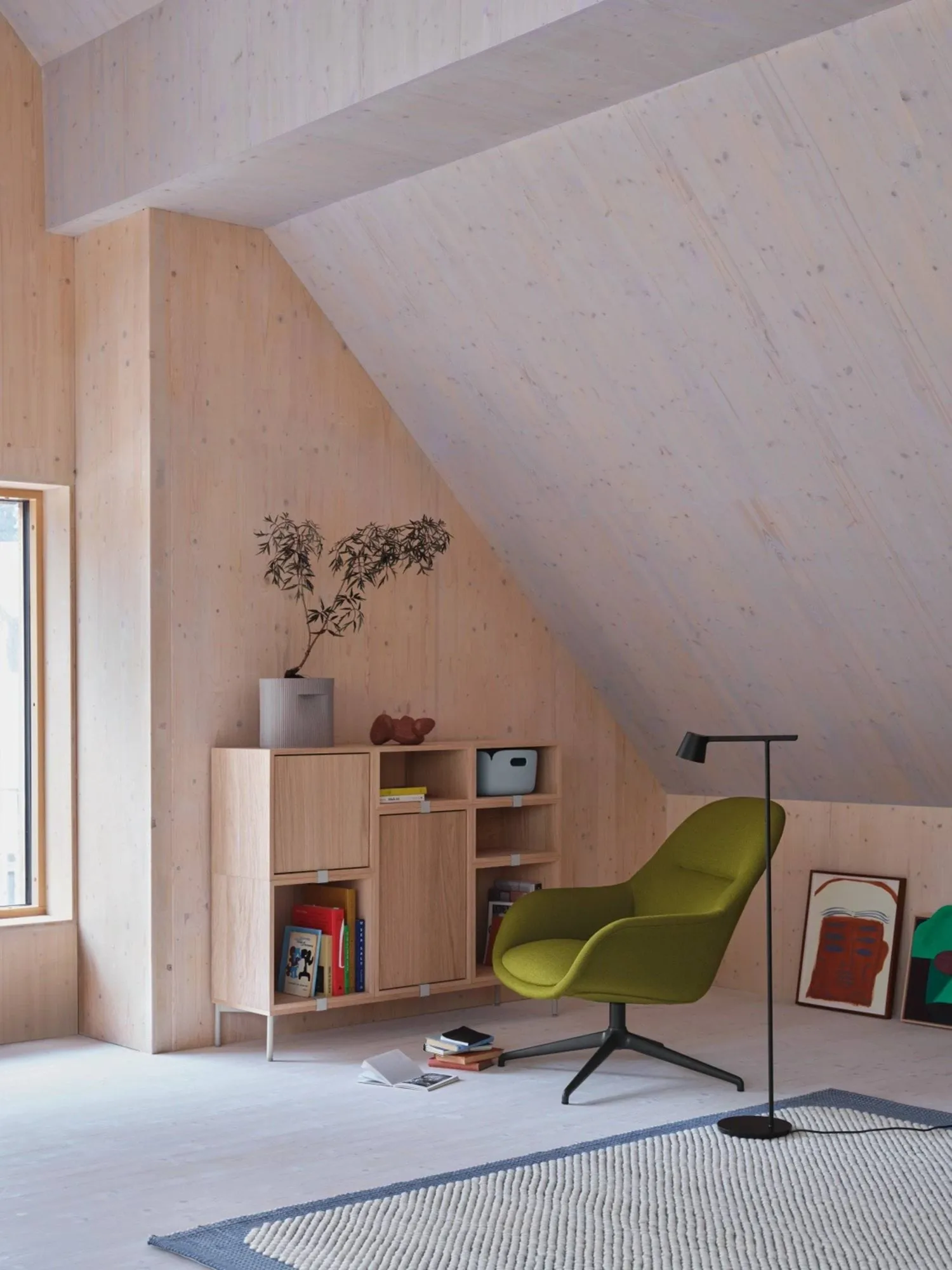 Stacked förvaringssystem med ryggskiva large, Oak Muuto