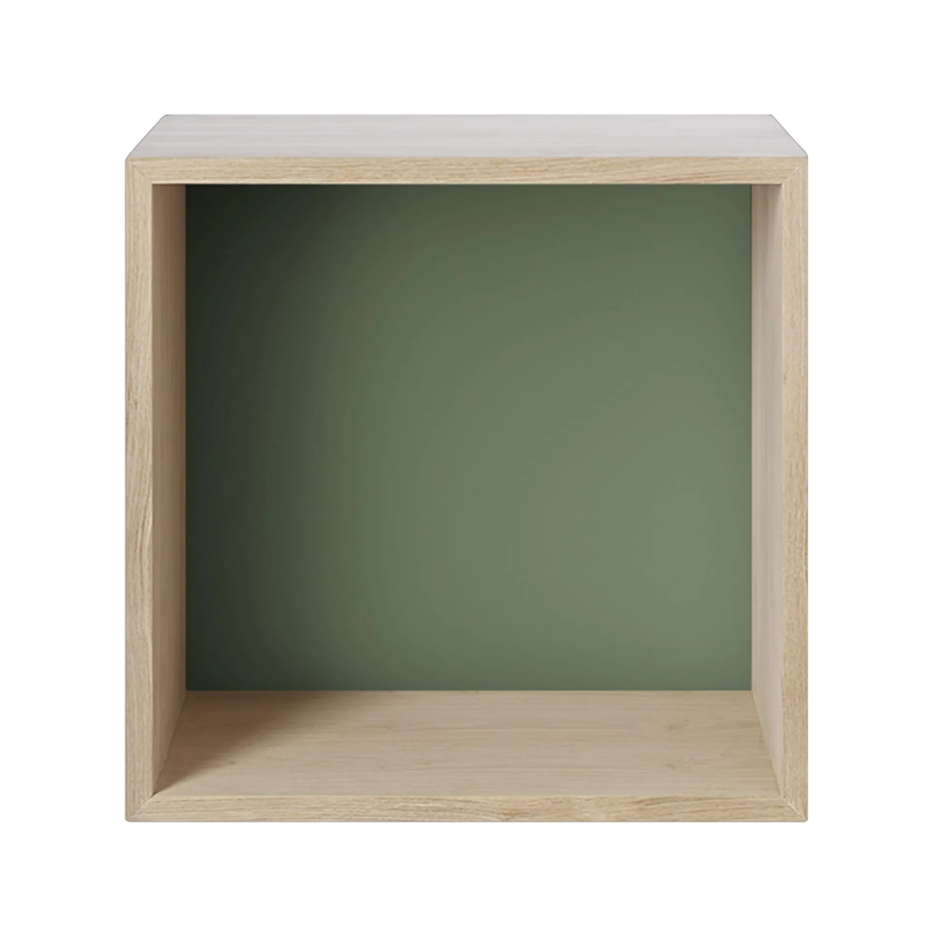 Stacked förvaringssystem med ryggskiva medium, Oak-Dusty green Muuto