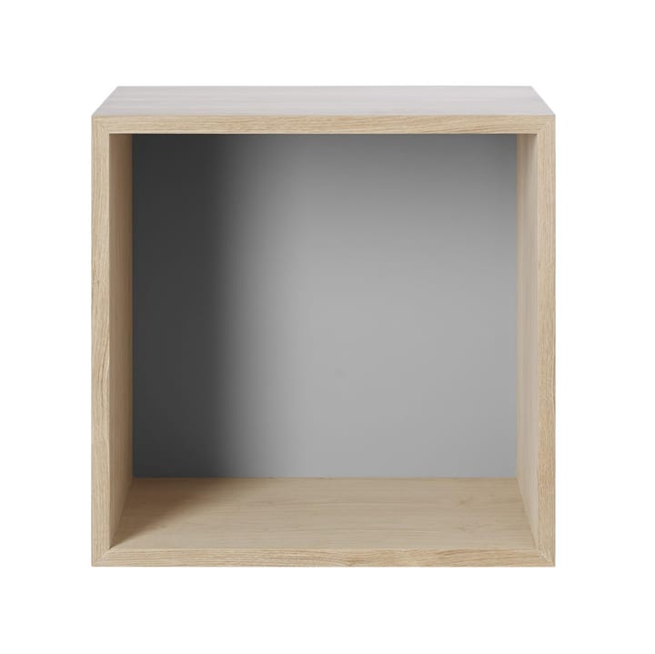 Stacked förvaringssystem med ryggskiva medium - Oak-Light grey - Muuto