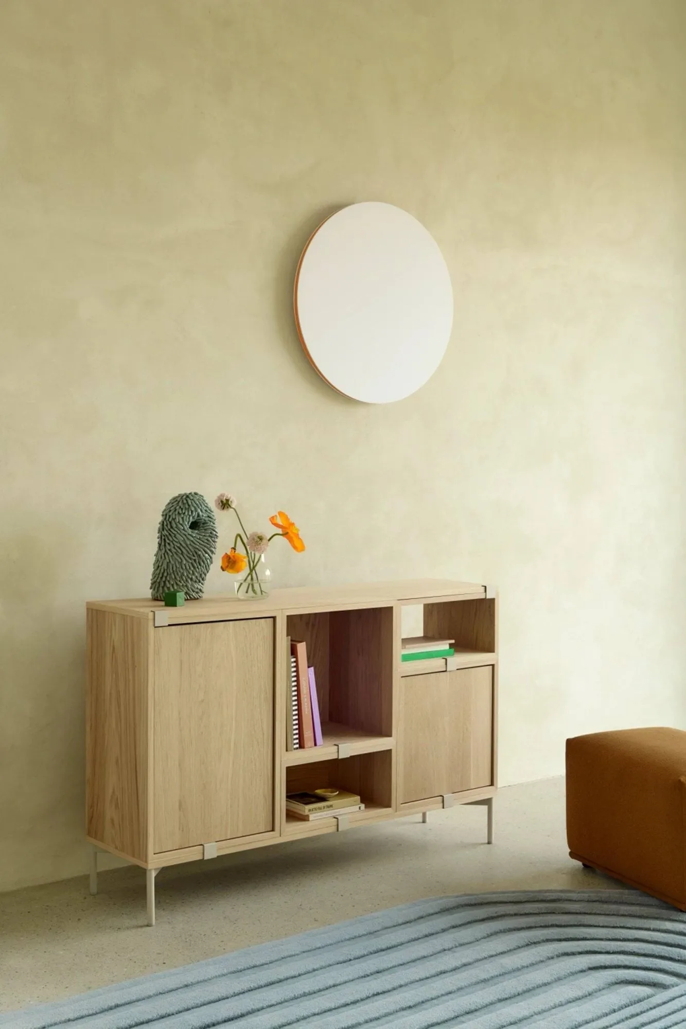 Stacked förvaringssystem med ryggskiva medium, Oak Muuto