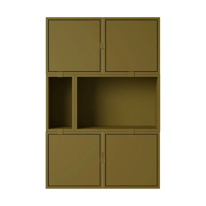 Stacked förvaringssystem sideboard konfiguration 4 - Brown green - Muuto