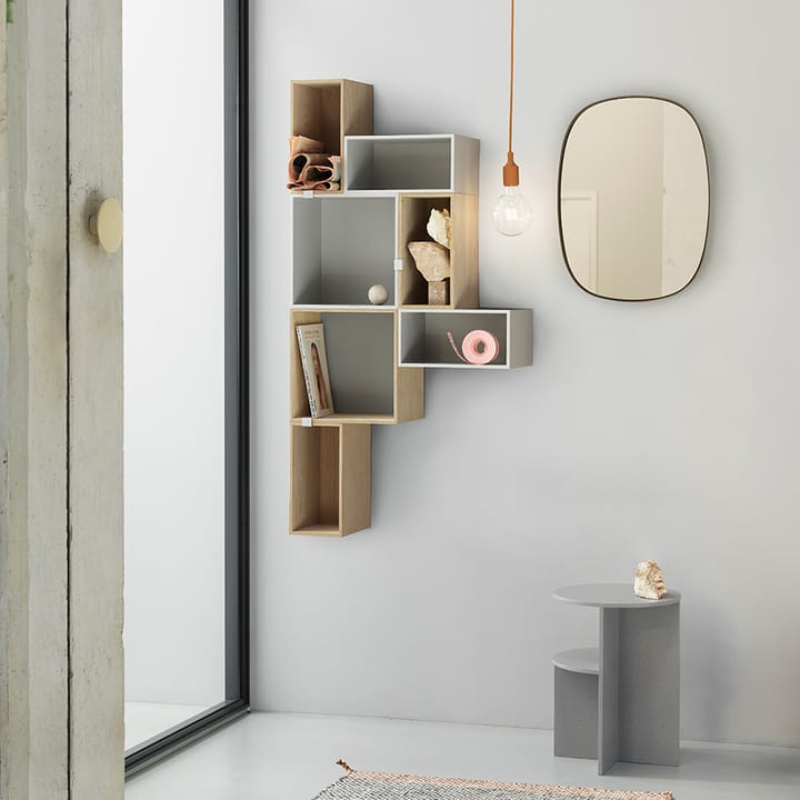 Stacked förvaringssystem small med ryggskiva - Oak - Muuto