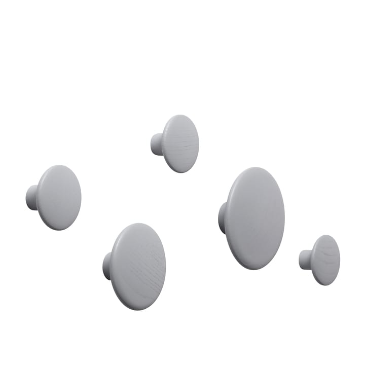 The Dots klädkrokar, 5-pack - grå - Muuto
