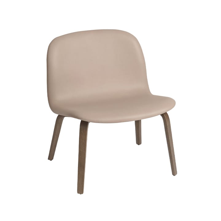 Visu loungefåtölj klädd stol - Refine leather beige-Brown oak - Muuto