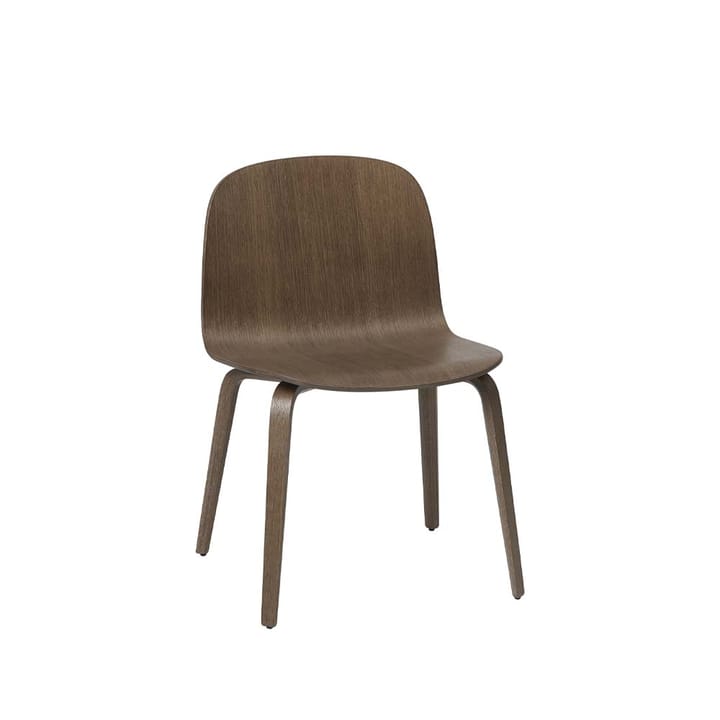Visu Wide stol - Stained dark brown-Wood base - Muuto