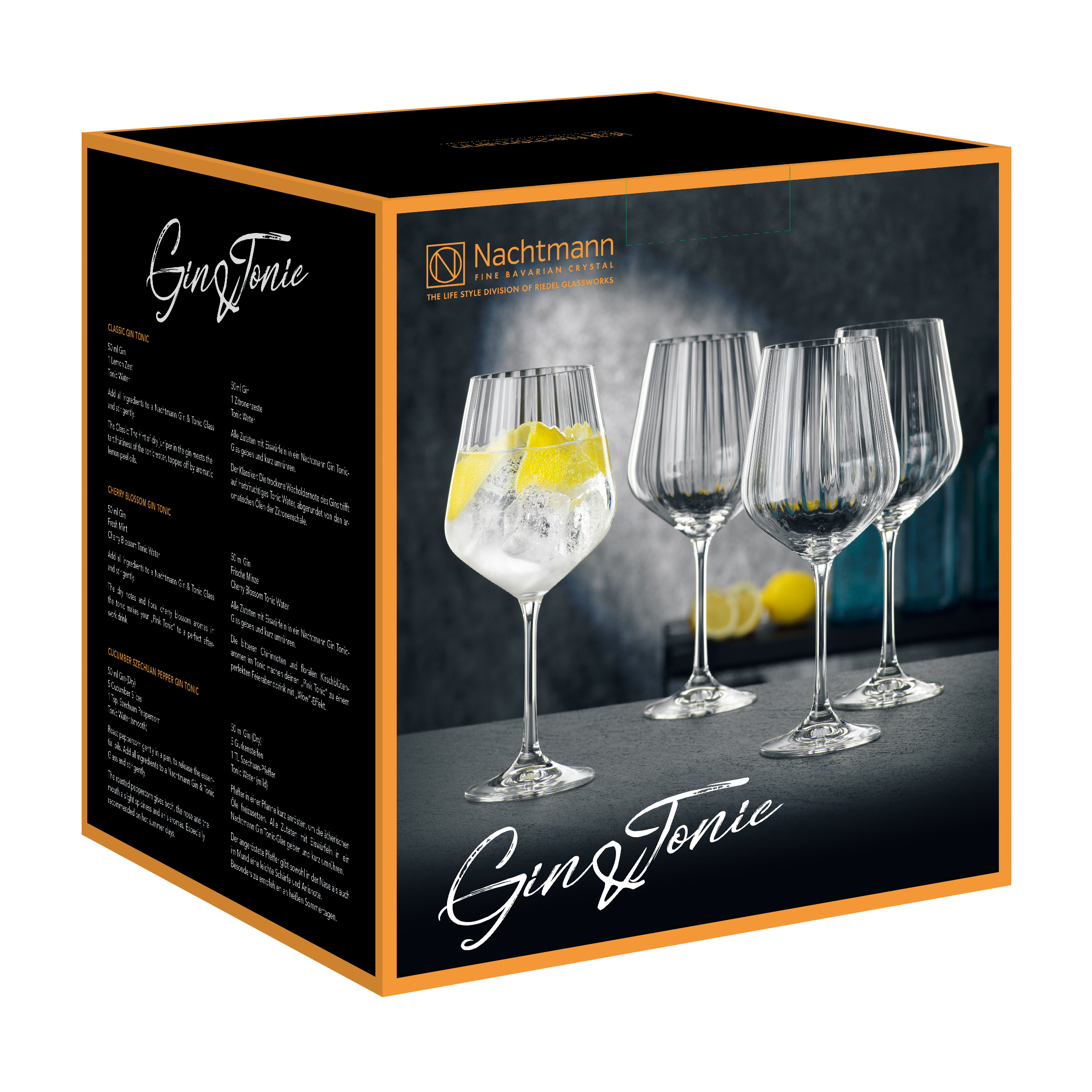 Nachtmann Gin & Tonic Optic Glas 4er-Set Ginglas Kristallglas 