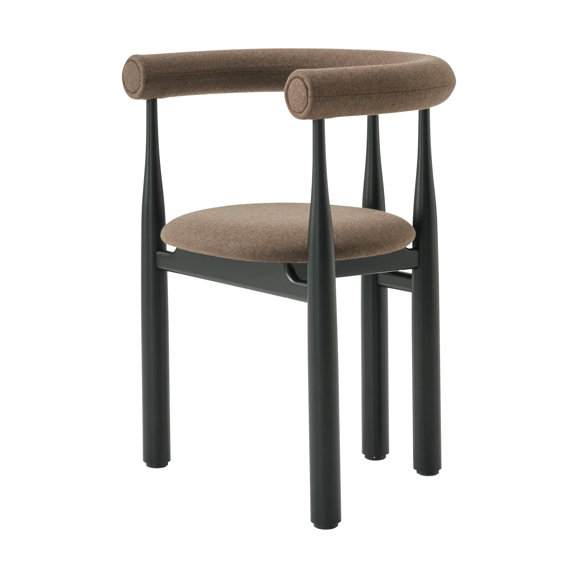 Bukowski karmstol klädd, Black, Wooly Plus 1008 New Works