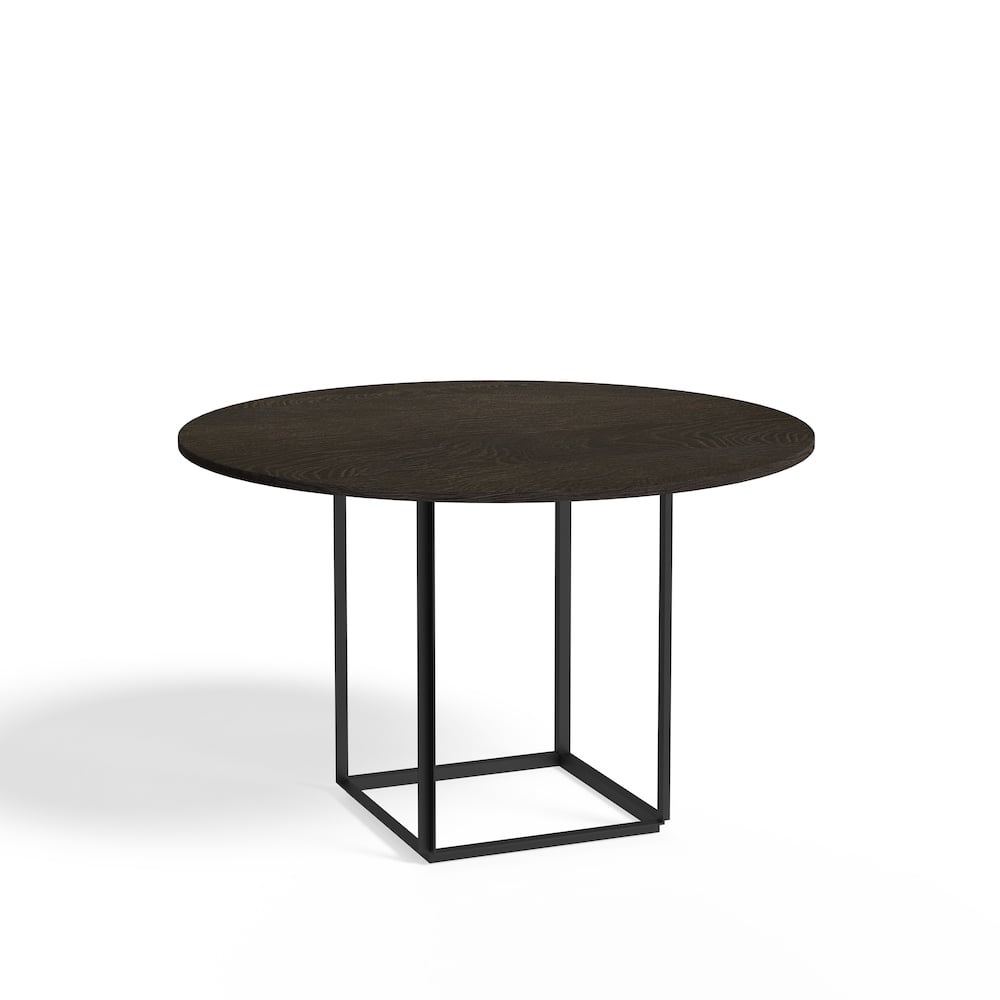 New Works Florence matbord runt oak, 120 cm, svart stativ