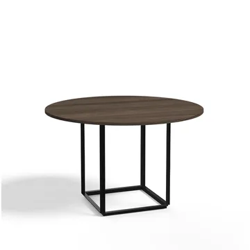 Florence matbord runt - walnut, ø120 cm, svart stativ - New Works