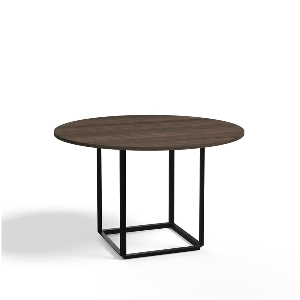 New Works Florence matbord runt walnut, 120 cm, svart stativ