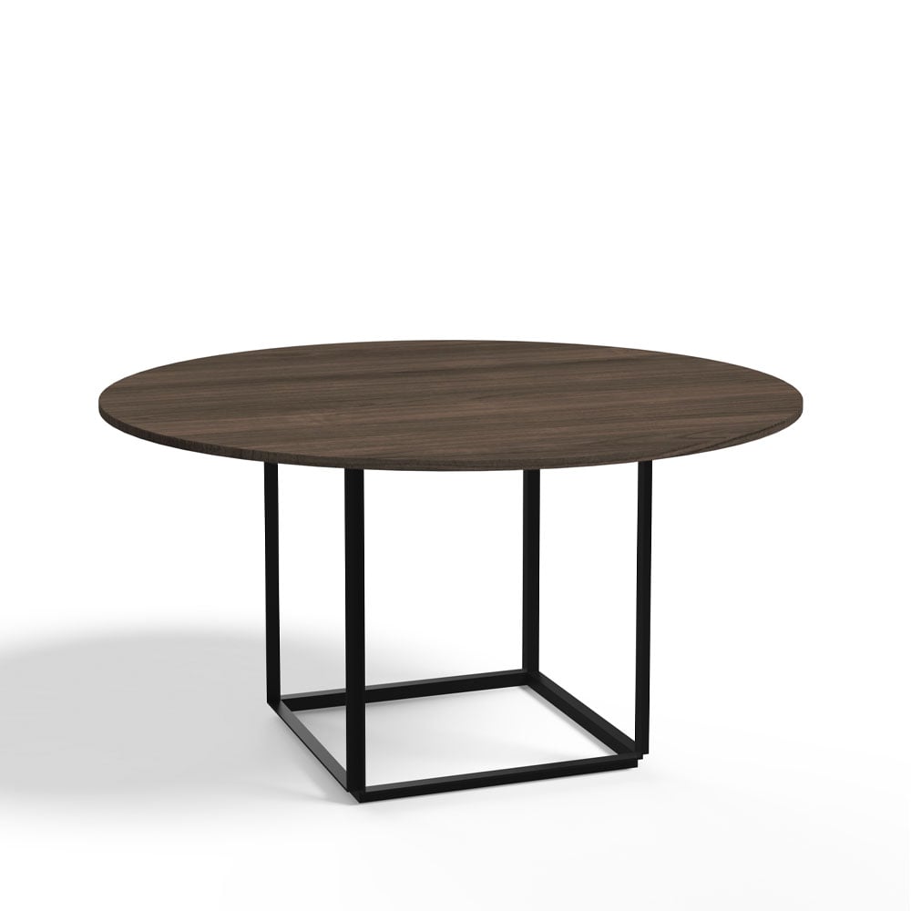 New Works Florence matbord runt walnut, 145 cm, svart stativ