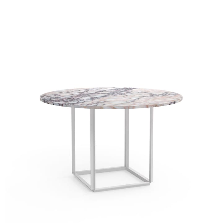 Florence matbord runt - white viola marble, ø120 cm, vitt stativ - New Works
