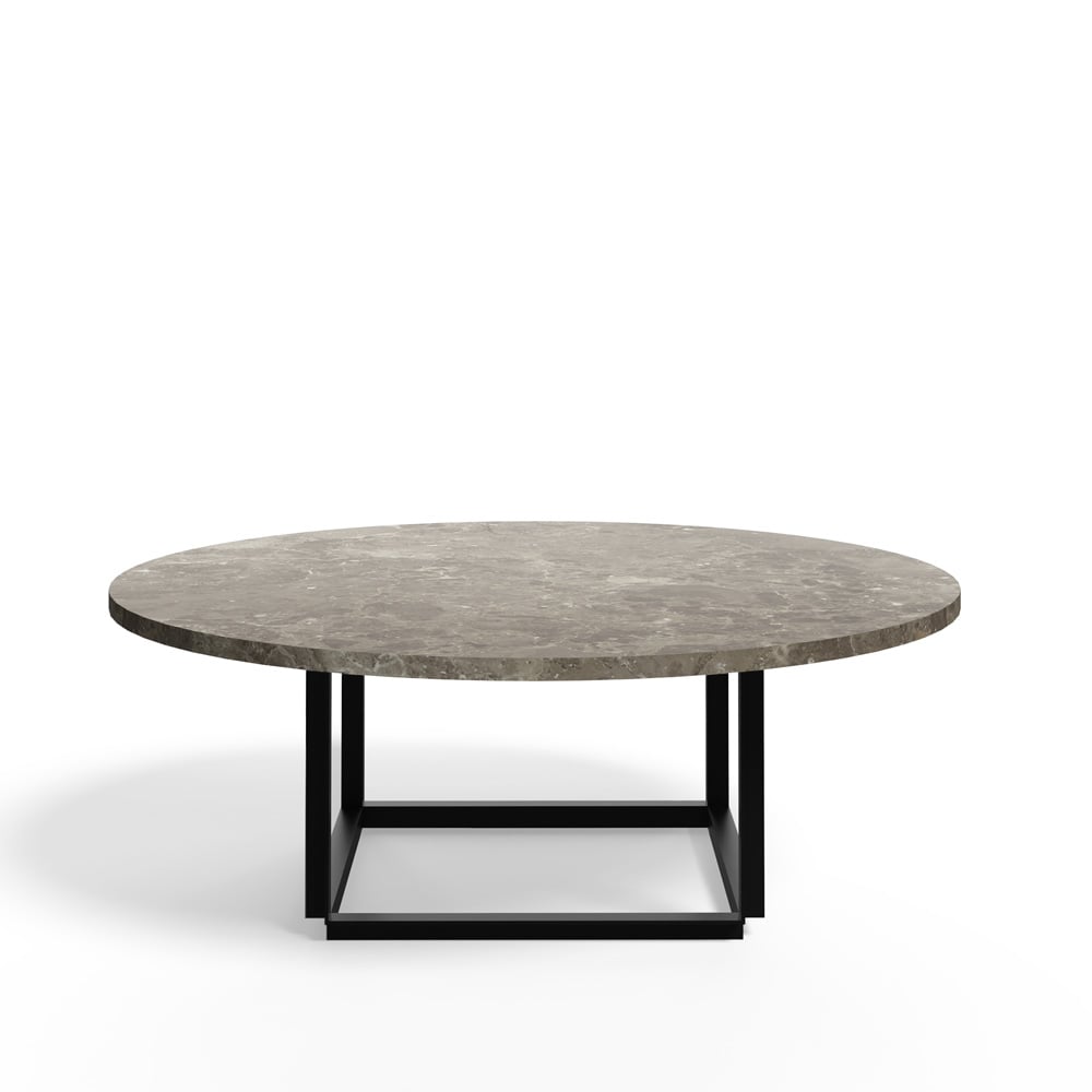 New Works Florence soffbord gris du marais marble, 90 cm, svart stativ