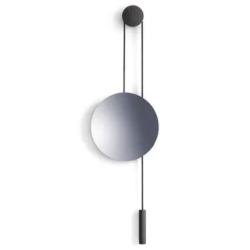 Rise and Shine spegel - Burned oak-steel weight - New Works