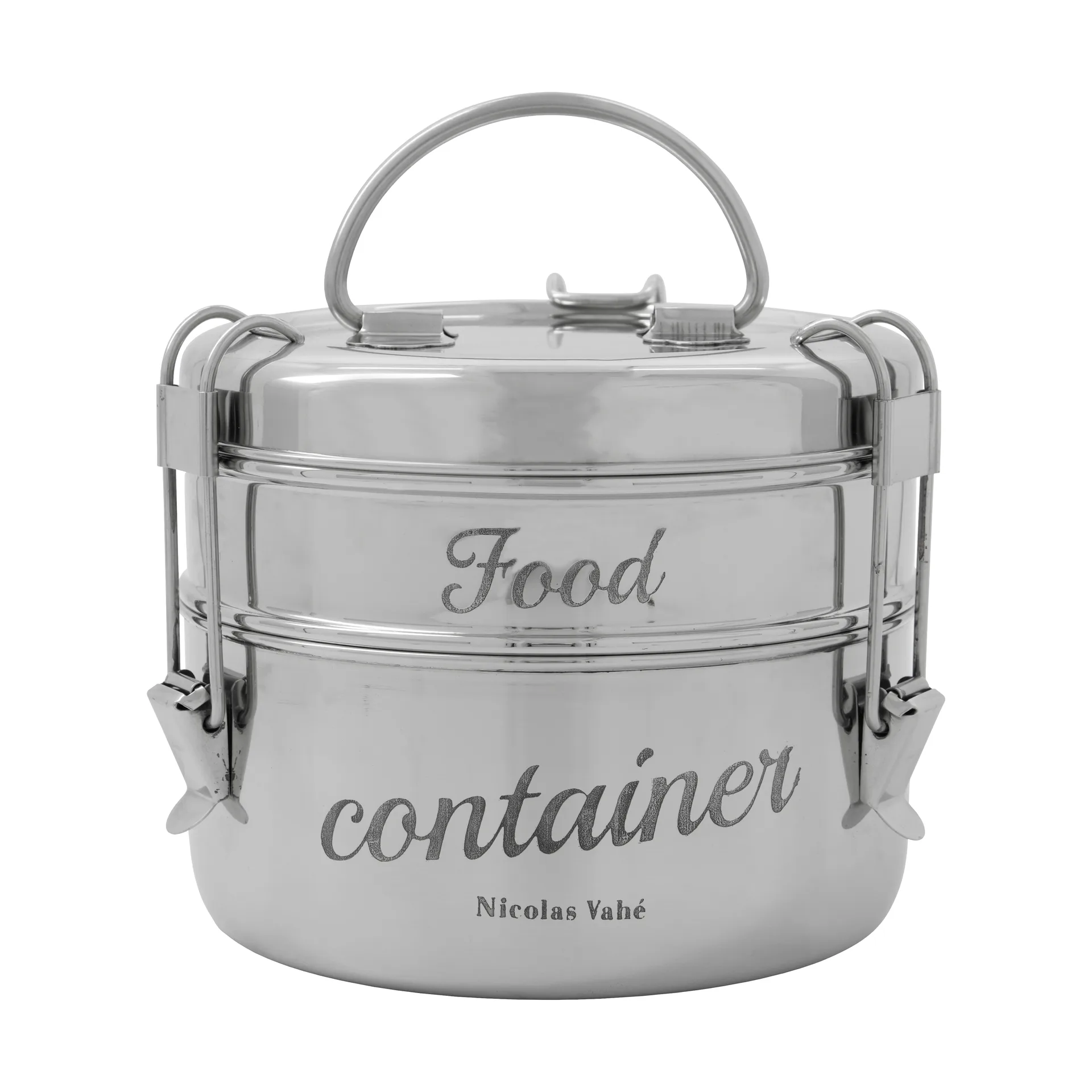 Nicolas Vahé matlåda 2 delar, Silver finish, Ø18 cm Nicolas Vahé