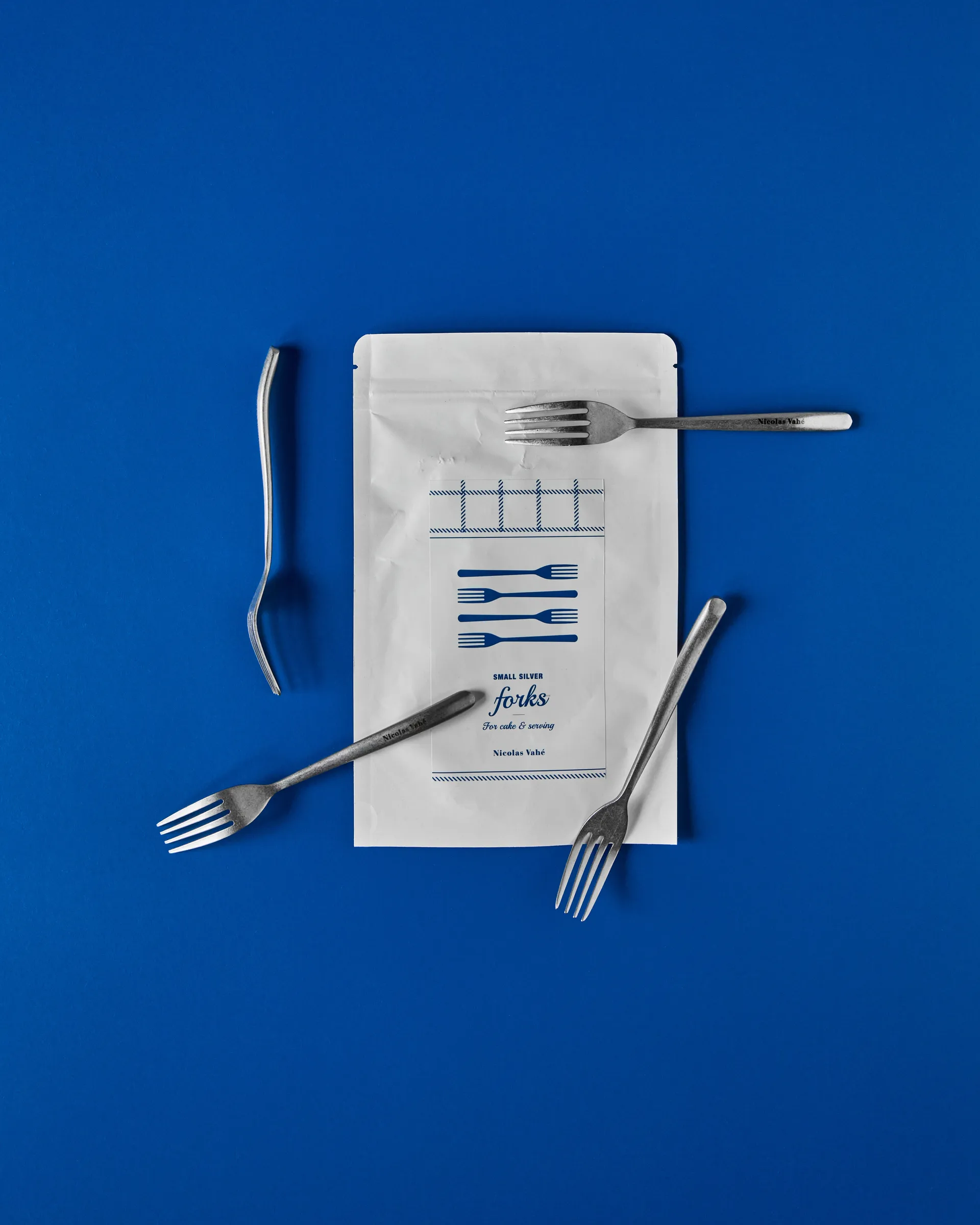 Nicolas Vahé tårtgaffel 4-pack, Antik silverfinish Nicolas Vahé