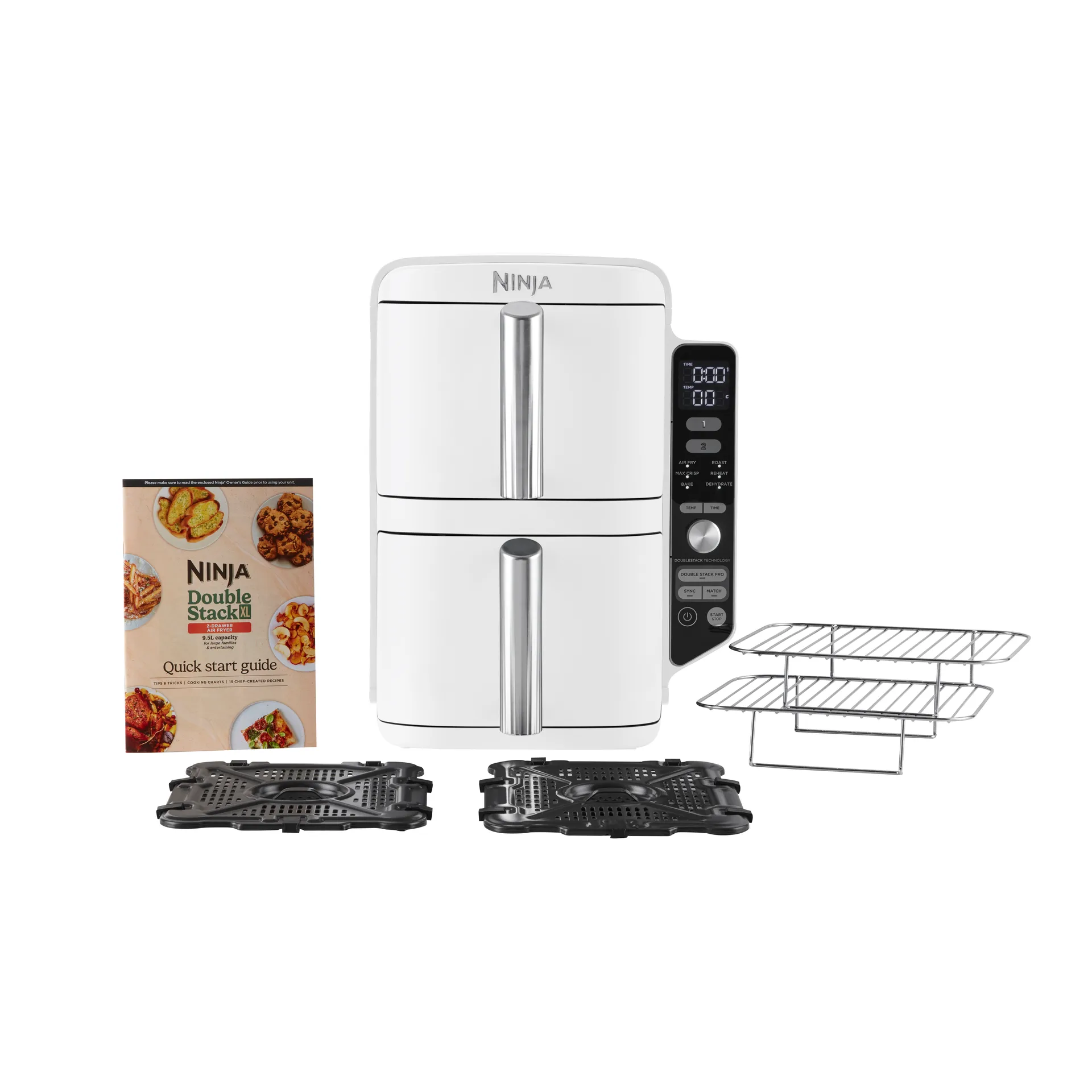 Ninja Air Fryer SL400EUWH double stack XL 2 lådor 9,5 L, Vit Ninja