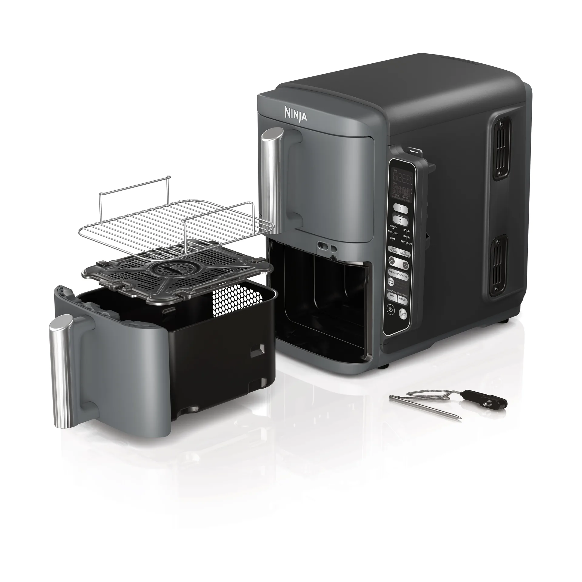 Ninja Air Fryer SL451EU stacked dual zone XL 9,5 L, Svart Ninja