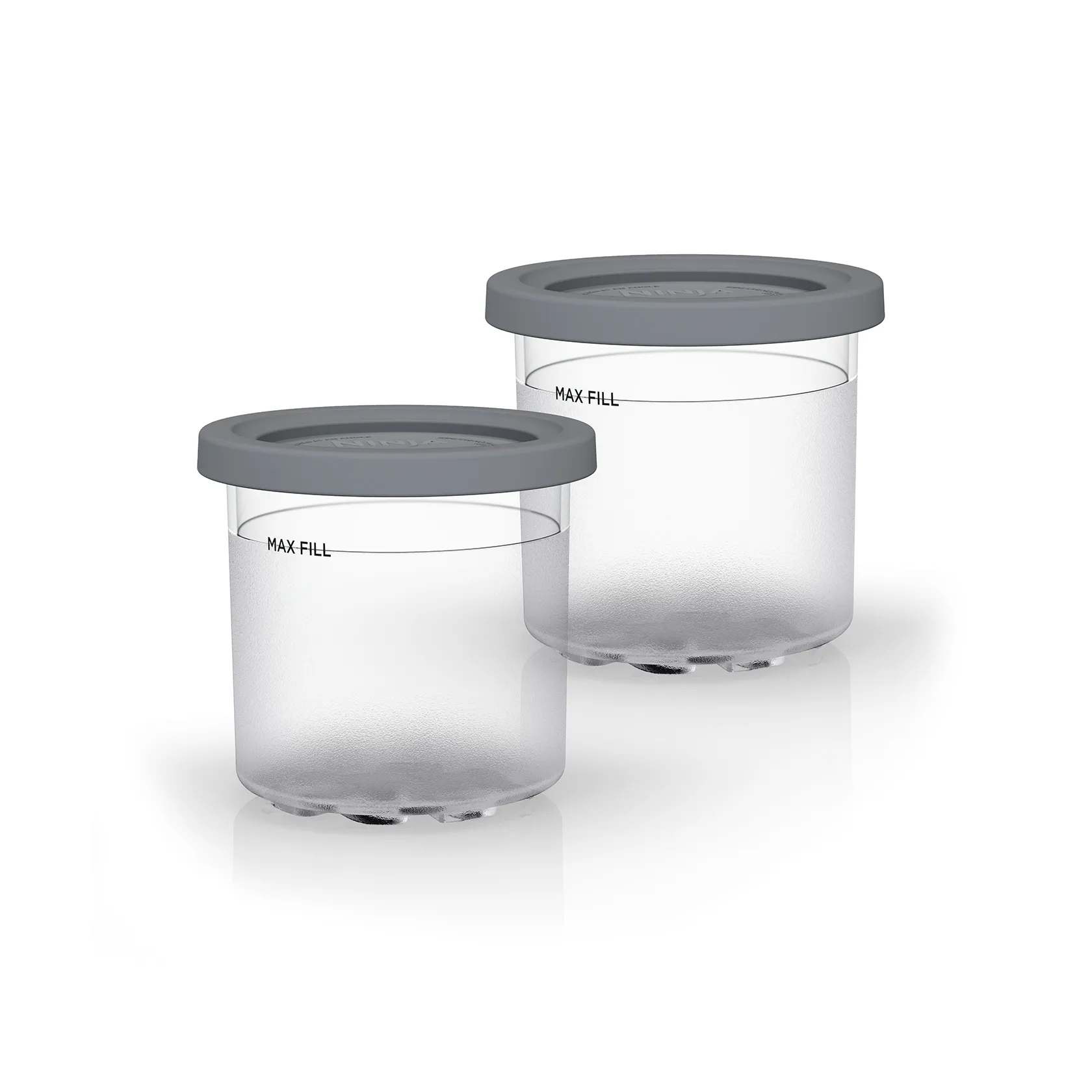 Ninja CREAMi behållare med lock 2-pack 470 ml NC300-serien (NC300/NC301/NC302), Klar-grå Ninja