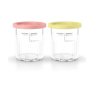 Ninja CREAMi behållare med lock 2-pack 709 ml NC500-serien (NC500/NC501/NC502) - Rosa/gul - Ninja