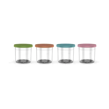 Ninja CREAMi behållare med lock 4-pack 470 ml NC300-serien (NC300/NC301/NC302) - Blå/rosa/grön/brun - Ninja
