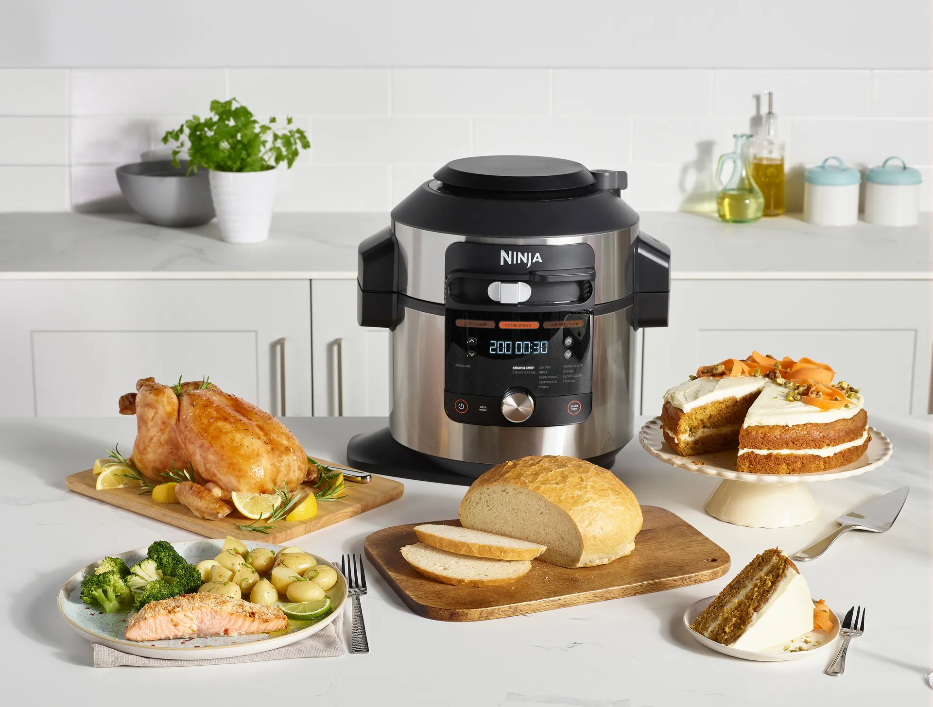 Ninja Foodi OL650 12-i-1 ONE-Lid multikokare 7,5 L, Rostfritt stål Ninja